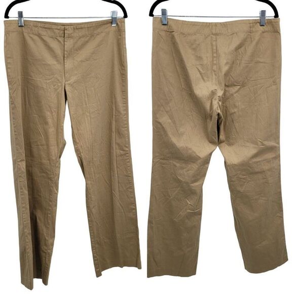 Vintage 80s Ralph Lauren Sport Blue Tag Bootcut Pants 14 Camel Mid Rise Stretch - Picture 3 of 13